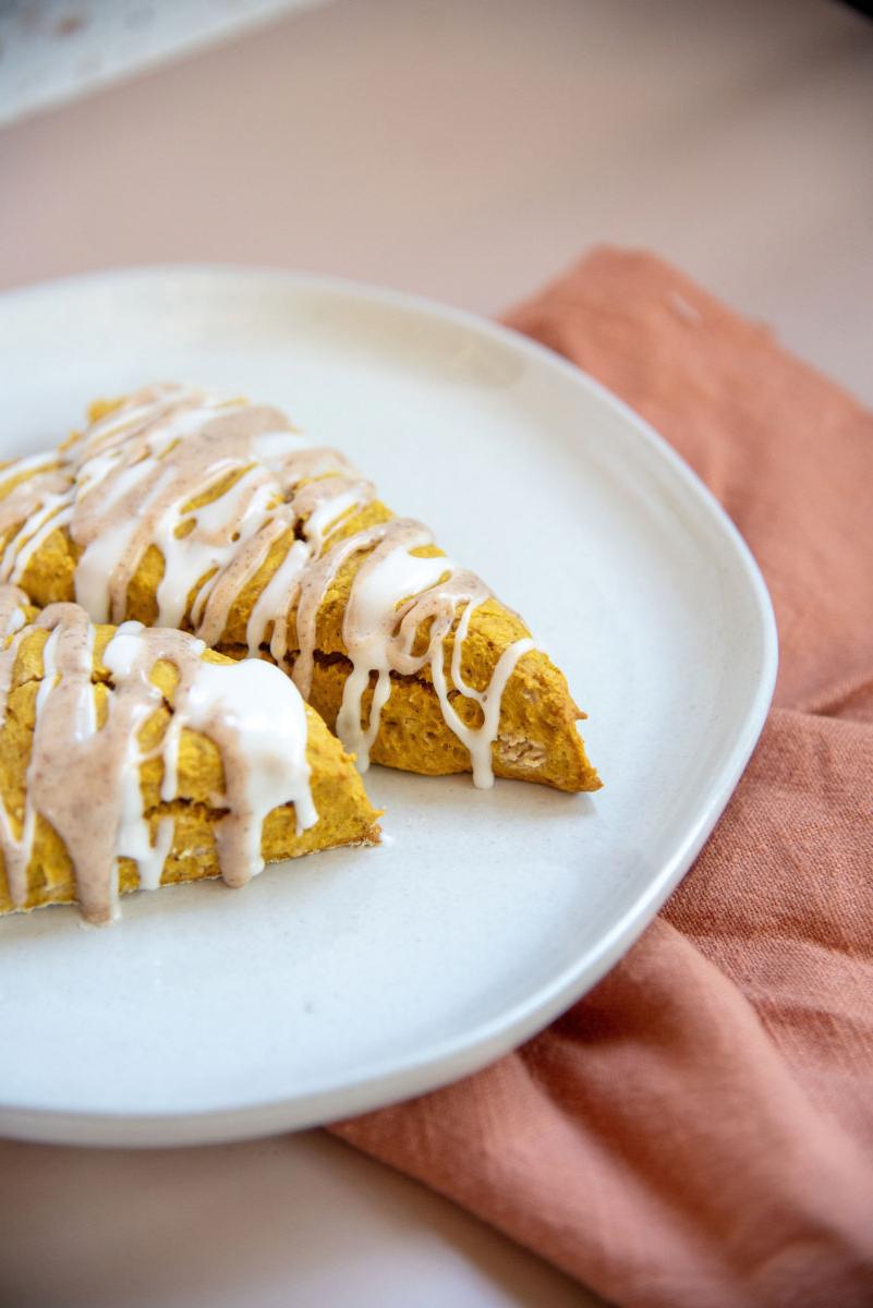 Pumpkin Scones with Spiced Glaze